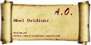 Abel Ovidiusz névjegykártya